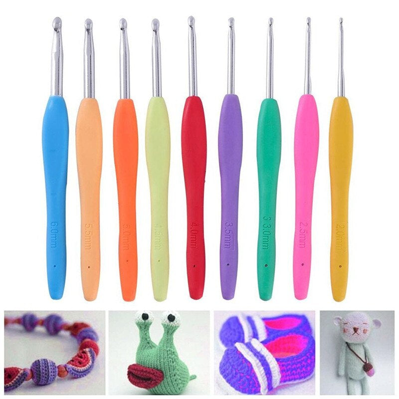 Crochet Hooks Set 17Pcs Crochet Needles Yarn Knitting Needles with Blue Case Agulhas De Crochet Conjunto Sewing Accessory