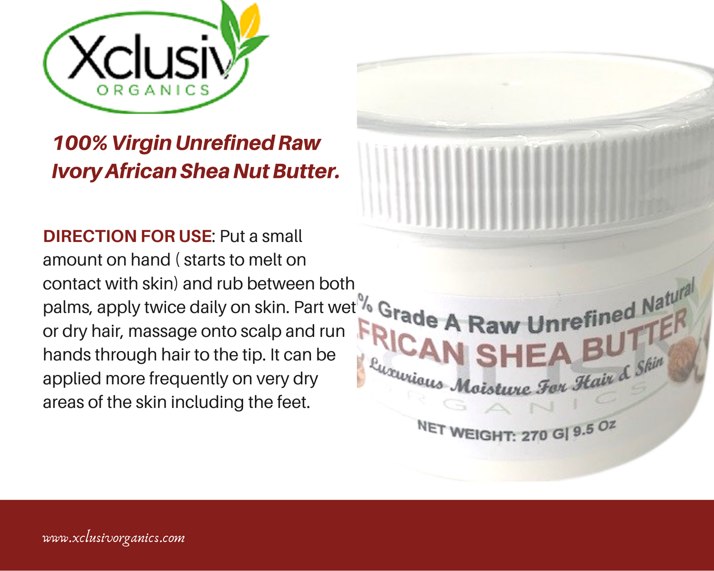 Raw Unrefined African Ghana Shea Butter Virgin Ivory Fair Trade